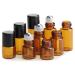 Jawseu 25 pieces 3ml small empty glass bottles roll-on refillable brownlas bottle of cosmetics drip bottles essential oil bottles with roller ball for cosmetics container for trip