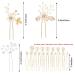 25 Pack Flower Leaf Pearl Bridal Hair Pins Clips - U-Shaped Barrettes with Rhinestone Crystal - Wedding Hair Accessories for Women, Girls, Brides - Buy Online on SooperMarket.com