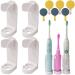 Tangger 4 STK toothbrush holder Eelectric toothbrush self -adhesive electrical wall toothbrush holder 6PCs bathroom hook self -adhesive moisture -proof waterproof