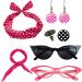 50s Accessories for Women | Headband Drop Earrings Set for 1950s Outfits Print Dangle Earrings with Vintage Hair Bands Chiffon Scarf Cat Eye Glasses Hot Pink One Size - Buy Online on SooperMarket.com