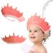 Shower Caps for Kids KAMHBE Baby Shower Cap Shield Adjustable Crown Hair Washing Shampoo Shield Baby Visor for Eyes Ears and Face (Red)