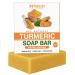 Natural Turmeric Soap Bar for Face & Body   Turmeric Skin Brightening Soap for Dark Spots  Intimate Areas  Underarms   Turmeric Face Wash Reduces Acne  Fades Scars & Cleanses Skin   5oz Turmeric Bar Soap for All Skin Typ...