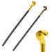 2 Pack Cobra Cane Costume Walking Cane Gold Snake Walking Stick Egyptian Cobra Staff Scepter