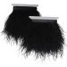2 Yards Black Ostrich Feathers Fringe Trim Ribbon for Sewing & Crafts - 3-4 inch Width - Buy Online on SooperMarket.com