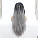 Shop Gradient Long Straight Front Lace Wig with Braids - International Shipping Available - Buy Online on SooperMarket.com