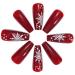 Vatocu Christmas False Nails - Long Xmas Snowflakes Glitter Ballerina Press on Nails (24pcs) - Acrylic Stick on Nails for Women and Girls - Buy Online on SooperMarket.com