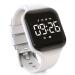 Kids Led Pedometer Watch , Digital Steps Tracker , Non-Bluetooth, Vibrating Alarm Clock, Stopwatch, Great Gift for Children Teens Girls Boys Square- White