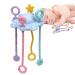 Shenrongtong Baby's drawn-cord activity toys spinner sensor toys for toddlers |Interactive child -friendly nativity toy - child -friendly and soft sliding and blue