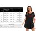 Aseniza Women's Nightdress Nightshirt Loungewear V Neck Casual Oversized Sleepwear - Black XXL - Buy Online on SooperMarket.com