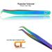 Rainbow Stainless Steel Lash Tweezers Set for Eyelash Extensions - Straight & Curved - Ideal for Individual, Russian Volume & Isolation - 4 PCs Set - Buy Online on SooperMarket.com
