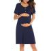 Irdcomps Women's Maternity Nursing Nightgown - Short Sleeve Button Sleepwear XXL - Buy Online on SooperMarket.com