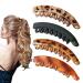 Aaiffey Banana Hair Clips for Women Classic Clincher Double Comb Clips Hair Leopard Banana Ponytail Holder Clip for Thick Hair 4 Colors 4 pcs