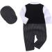 AmzBarley Baby Boys Gentlemans Outfit Suit | Long/Short Sleeve Dress Shirt Pants Vest Bowtie Tuxedo Rompers | Birthday Party Evening Wear | Black 103-b 3-6 Months - Buy Online on SooperMarket.com