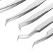 8-Part Stainless Steel Eyelash Extension Tweezers Set - Fine Lace Silver Tweezers for Perfect Eyelash Application - Buy Online on SooperMarket.com