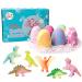 Queta Bath Bombs Dinosaur Egg Bath Ball for Children No Additives Natural Vegetable Ingredients Bubble Bath Bath Salt Ball with Natural Essential Oils (Blue)