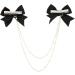 Buy Biitfuu 4Pcs Black Hair Bows with Pearl Chains - Stylish Hair Accessories for Girls & Women - International Shipping Available - Buy Online on SooperMarket.com