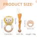 Wooden Baby Rattle - Crochet Lion Newborn Toy with Natural Wood Teething Ring - Handmade Gift for Boys and Girls - Buy Online on SooperMarket.com