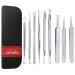 OETUIOW 9pcs Blackhead Remover Tool Kit  Aooher Professional Pimple Comedone Extractor Instrument Tool Set for for Pimples  Blackheads  Zit Removing  Forehead Facial and Nose