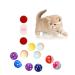 QIODAZOO 12PCS Cat Toy Balls 6 PCS Cat Bell Ball and 6 PCS Cat Soft Ball for Kitten Cat Interacitve Indoor Colorful Toy (Random Color)