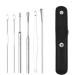 SOMROZ The Most Professional Ear Cleaning Master in 2023 - Ear Cleaner Tool Set Earwax Cleaning Tool 6-Piece Set with PU Leather Spiral Design Stainless Steel Earwax Removal Kit Portable Keychain Sc Black