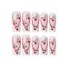 Shop 24Pcs White French Tip Long Press on Nails - Glossy Acrylic False Nails with Rhinestones & Designs for Women | Perfect for International Shipping - Buy Online on SooperMarket.com