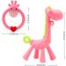 Soothing Giraffe Silicone Baby Teether Toy - Easy to Hold & Clean, Pain Relief for Infant Sore Gums (Pink) - 3 Months - Buy Online on SooperMarket.com