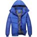 Winter Men's Padded Hooded Coat | Blue X-Large Puffer Jacket with Pockets - Buy Online on SooperMarket.com