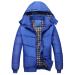 Winter Padded Hooded Coat for Men, Men's Puffer Jacket Fashion Quilted Short Down Coat with Pockets Blue X-Large