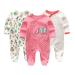 MAMIMAKA Baby Clothes Newborn Baby Grow Onesies Cotton Footed Pajamas for Boys and Girls 0-18 Months 9-12 Months Long Sleeve Color8