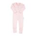 100% Cotton Two-Way Zipper Baby Sleepsuit Unisex Gender Neutral Onesie Romper for Boys and Girls Double Zip Footless with Fold Over Cuffs on Hands and Feet 3-6 Months Pink Stripe