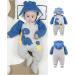 Baby Snowsuit Winter Romper | Cotton Jumpsuit with Detachable Hood | Cartoon Dinosaur Design | 6-9 Months Blue - Buy Online on SooperMarket.com