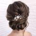 Gorais Flower Bride Wedding Hair Comb | Pearl Bridal Hair Piece | Leaf Hair Accessory for Women/Girls (A-Silver) - Buy Online on SooperMarket.com