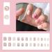 Justotry 24 Pcs Colourful Flower Square Short False Nails - Beige French Daisy Pattern Medium | Nail Glue Included | Squoval Fake Nails for Women - Buy Online on SooperMarket.com