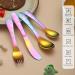 Evanda Rainbow Toddler Utensils Rainbow Titanium Coated 4 Pieces Stainless Steel Toddler Silverware Set Kids Utensils Forks and Spoons Mirror Polished Smooth Round Tableware and Dishwasher Safe 3.rainbow - Buy Online on SooperMarket.com