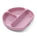 Baby Silicone Suction Plate Divided Plate Non Toxic BPA Free Waterproof Dishwasher Safe Easy Clean up Pink