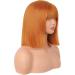 MapofBeauty 12 Inch/30 cm Straight Bob Flat Bangs Short Colorful Synthetic Hair Cosplay Party Wig (Orange) - Buy Online on SooperMarket.com