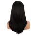 MapofBeauty 20 Inch Long Layered Straight Synthetic Shoulder Length Wig with Bangs - Black - Buy Online on SooperMarket.com