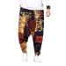 Pejihota loose hip-hop harem pants for men linen Bohemian aladdin yogahs pumpphose deep step retro print pants with pockets l rojo