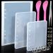 3Pcs Notebook Cover Resin Casting Molds for A5 A6 A7  LEOBRO Notebook Cover Silicone Molds  Resin Notebook Molds  Silicone Resin Molds for Notebook Epoxy Resin DIY  with Book Rings  Tweezers  Spoons