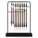 Jolensoy 9-Pins Calligraphy Sumi Brush Hanger Chinese Calligraphy Brush Holder Metal Wenge Brush Holder for Study Room Home Office (Writing Brush Not Included)