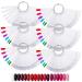 FHDUSRYO 300Pcs Clear Nail Swatch Pop Sticks, Fan-Shaped Nail Colour Display Art Tips with 6 Metal Rings, Fake Practice Nail Board for Nail Salon and Beginners Nail Gel Polish Practice