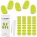 Kalolary 32PCS Cured Gel Nail Polish Strips Adhesive Full Wrap Gel Nail Art Sticker Waterproof Gel Nail Wrap Stickers with Nail File and Stick(UV/LED Lamp Required) (GreenYellow)