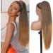 PORSMEER 30 Inch Yaki Straight Drawstring Ponytail Clip In Extensions for Women Kinky Straight Pony Tail Extensions Hair Extensions Ponytail (Black mix blonde) - Buy Online on SooperMarket.com