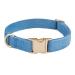 YUDOTE Ultra-soft dog collar natural cotton cord for medium dogs with sensitive skin blue-grey M (1 pack) blue-grey