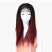 SHIYID Looking African American Wigs For Black Women Red Straight Lace Wig Synthetic With Hair Wig