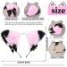 Cat Ears Bell Headband Folding Ear Powder Plus Black Gold Bell Bow Headband Fox Ear Accessories Cute Plush Headgear for Halloween Cosplay Costume Party Dress Girls - Buy Online on SooperMarket.com