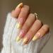 Luvadeyo 24 PCs Press on Nails Medium Fake Nails Almond Glue on Nails False Nails With Glue Acrylic Nails for Women and Girls Yellow Flower