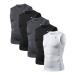 TELALEO 5 Pack Men's Athletic Compression Shirts Sleeveless Workout Tank Top Sports Base Layer Running Basketball Black/Charcoal/White(five Pack) Large