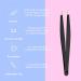 Wamza Slanted Eyebrow Tweezers for Women & Men - Stainless Steel Precision Hair Pluckers for Chin & Fine Hair - Black - 1 Pack - Buy Online on SooperMarket.com