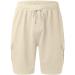 Men's Solid Color Drawstring Pocket Shorts - Elastic Waist Workout Shorts in Khaki, Size Large - Buy Online on SooperMarket.com